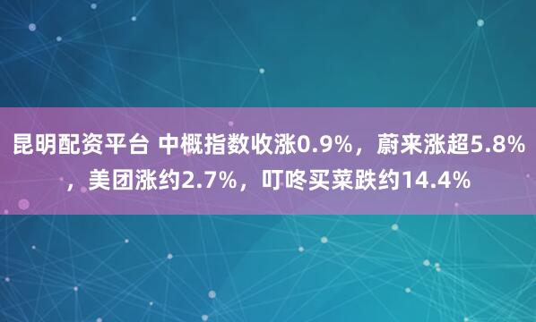 昆明配资平台 中概指数收涨0.9%，蔚来涨超5.8%，美团涨约2.7%，叮咚买菜跌约14.4%
