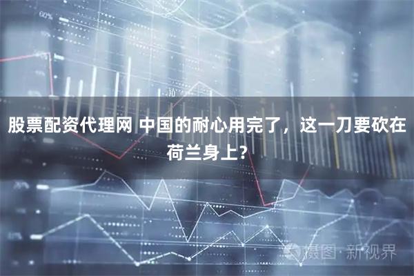 股票配资代理网 中国的耐心用完了，这一刀要砍在荷兰身上？